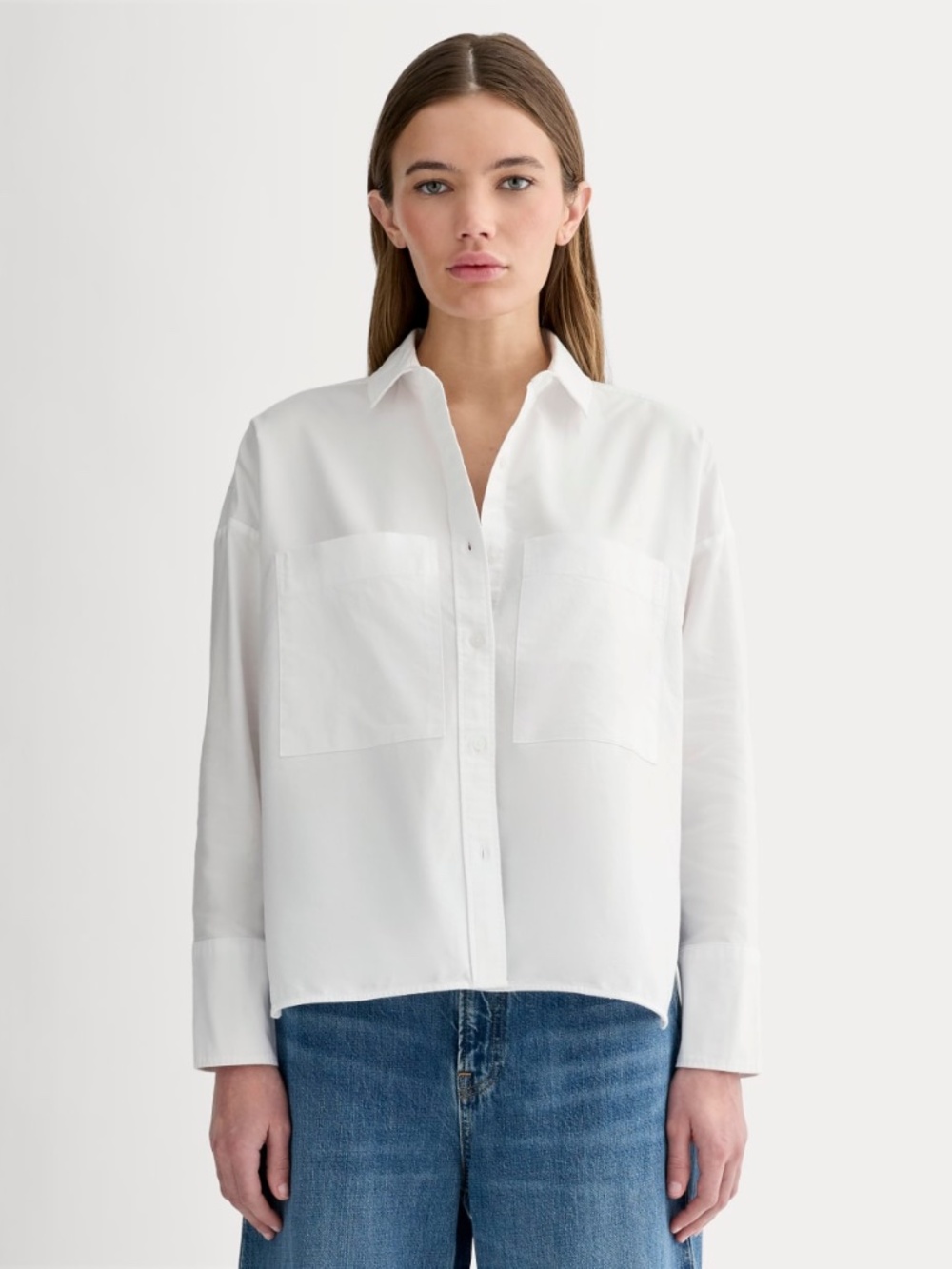 Everlane Boxy Oxford in White, Size Medium, Cotton